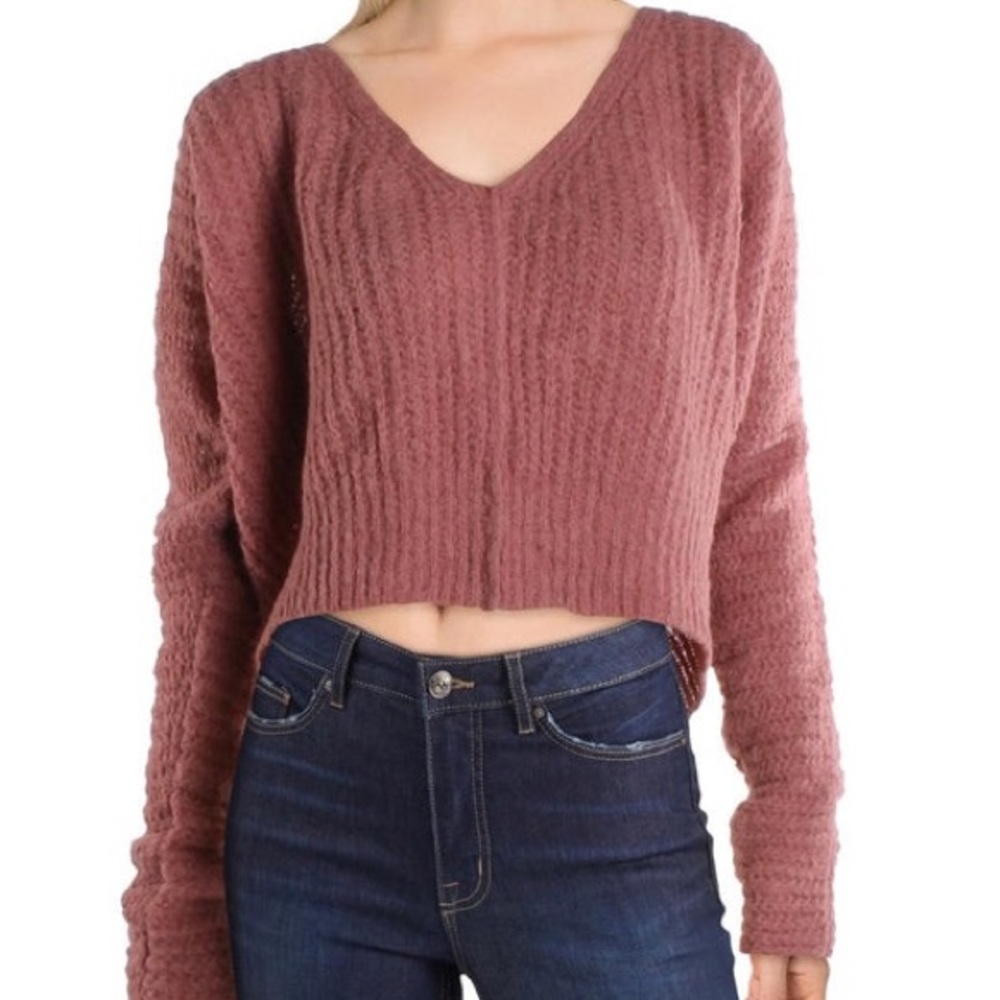 FREE PEOPLE KNIT CROP PULLOVER